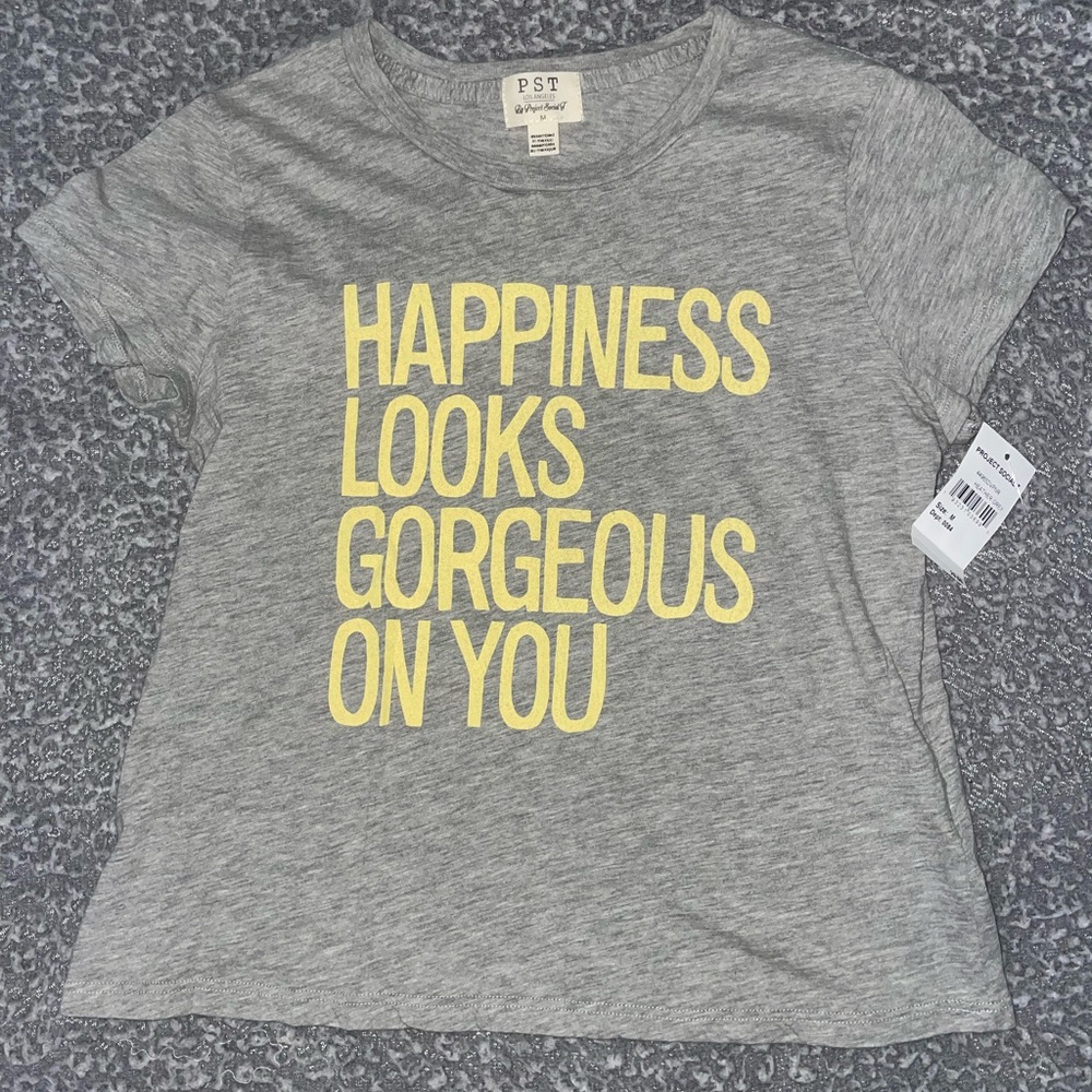 Project Social T heather gray cropped tee